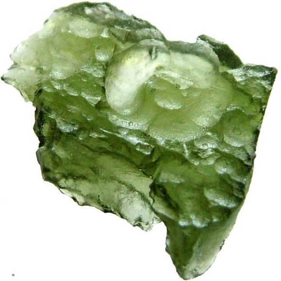 Moldavite Large Raw Natural Crystal Solid Sterling Silver Gemstone Ring - Picture 5 of 7